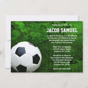 Soccer Ball Bar Mitzvah Invitation