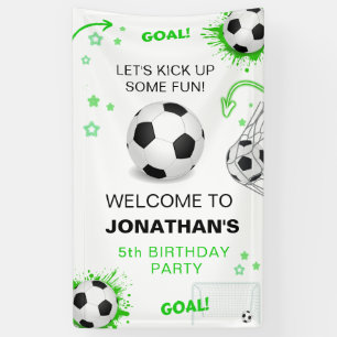 Soccer Ball Birthday Backdrop Banner