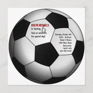 Soccer Ball Birthday Party Invitation