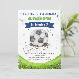 Soccer Ball Birthday Party Invitation