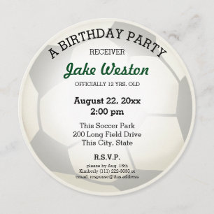 Soccer Ball Birthday Party Invitation