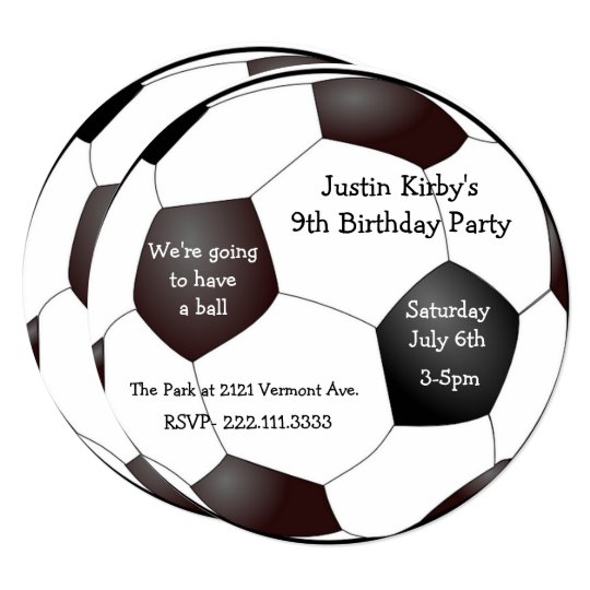 soccer ball birthday party invitation zazzle com au soccer ball invitations