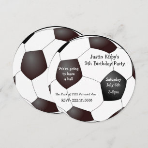 Soccer ball Birthday Party Invitation