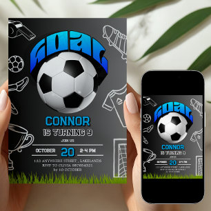 Soccer Ball Birthday Party Invitation