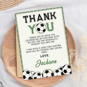Soccer Ball Birthday Thank You Card