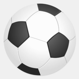 Soccer Ball Black and White Classic Round Sticker