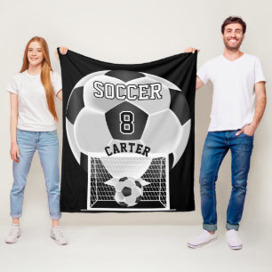 Soccer Ball - Black and White Fleece Blanket