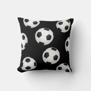 soccer ball black and white throw pillow