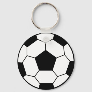 Soccer Ball Black Keychain