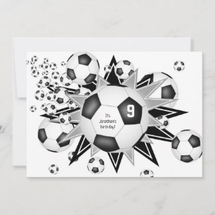 soccer ball blowout kids sports stars birthday  announcement