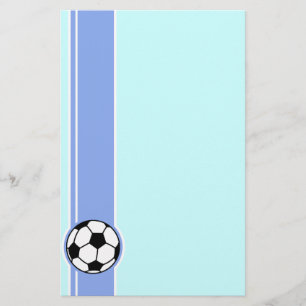 Soccer Ball; Blue Stationery