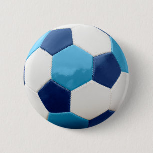 Soccer Ball Blues 6 Cm Round Badge
