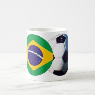 Soccer Ball & Brazil Flag The MUSEUM Zazzle Coffee Mug