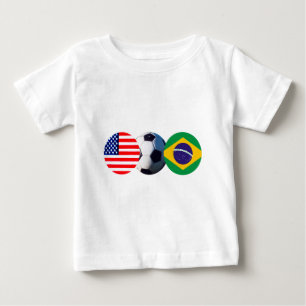 Soccer Ball Brazil & USA Flags The MUSEUM Zazzle Baby T-Shirt