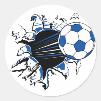 Soccer Ball Burst Classic Round Sticker