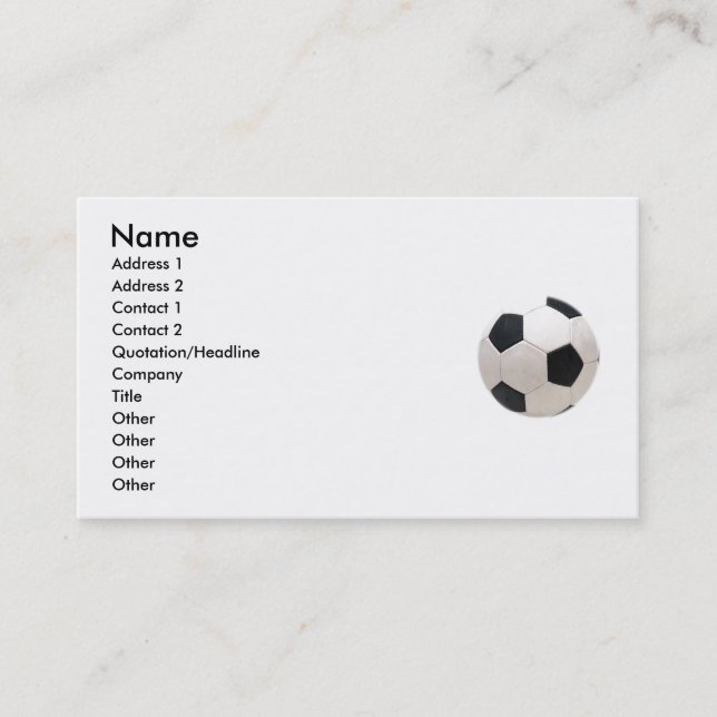Soccer Ball Business Card (Front)