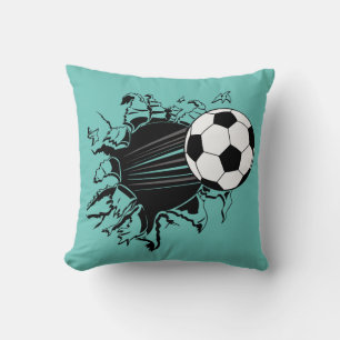 Soccer Ball Busting Out Cushion