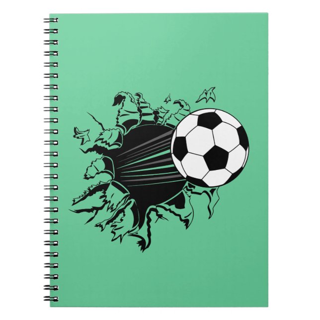 Soccer Ball Busting Out Notebook (Front)