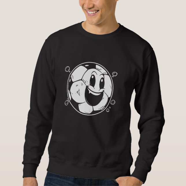 Soccer Ball Cartoon Look Football Sweatshirt (Front)