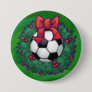 Soccer Ball Christmas 7.5 Cm Round Badge