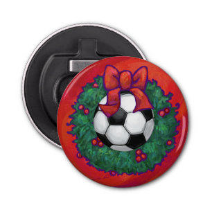Soccer Ball Christmas Bottle Opener