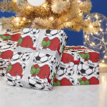 Soccer Ball Christmas | DIY Name Wrapping Paper<br><div class="desc">Christmas Gift Wrapping Paper. This unique, sporty DIY Text wrapping paper is a great design for any soccer player, soccer team, soccer mum, soccer coach, soccer enthusiast or anyone who is a fan of soccer! 📌 If you need further customisation, please click the "Click to Customise further" or "Customise or...</div>