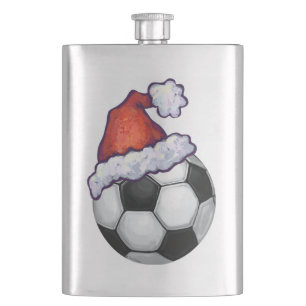 Soccer Ball Christmas Hip Flask