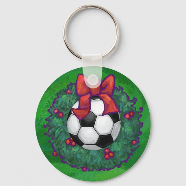 Soccer Ball Christmas Key Ring (Front)