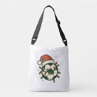 Soccer Ball Christmas Lights Santa Hat Funny  Crossbody Bag