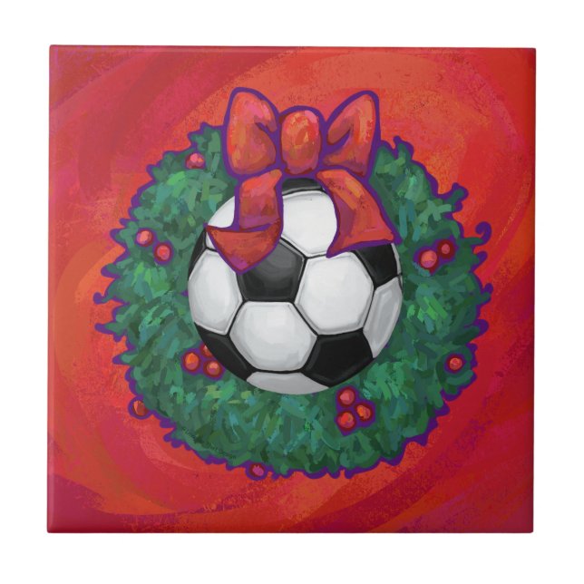 Soccer Ball Christmas Tile (Front)