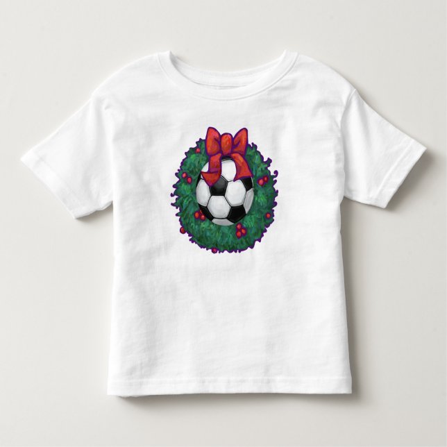 Soccer Ball Christmas Wreath Toddler T-Shirt (Front)