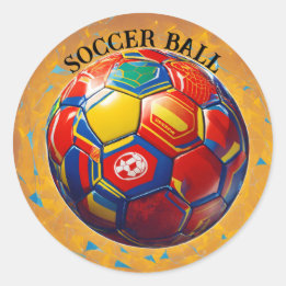 soccer ball classic round sticker