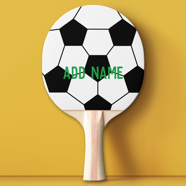 Soccer Ball Coach - Bold Modern Drawing Ping Pong Paddle (Custom Ping Pong Paddle - Team or College Soccer)