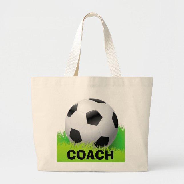 Soccer Ball & Coach Design tote bag (Front)