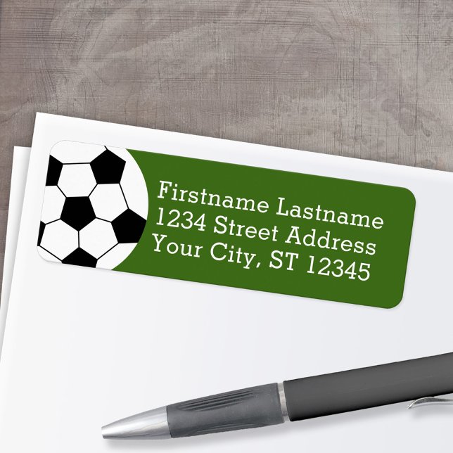 Soccer Ball Coach - Modern Drawing Return Address Label (Personalized Return Address Label)