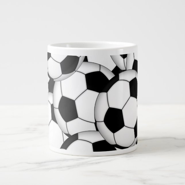 Soccer Ball Collage Large Coffee Mug (Front)