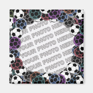 Soccer Ball Collage Photo Magnet