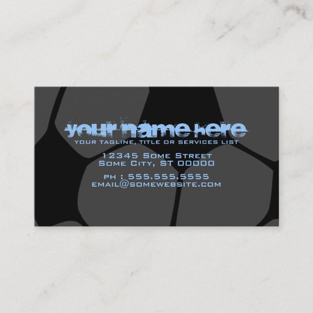 soccer ball : colour customisable : business card (Front)