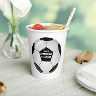 Soccer Ball Custom Birthday Paper Cups