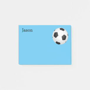 soccer  ball custom post it note to personalise