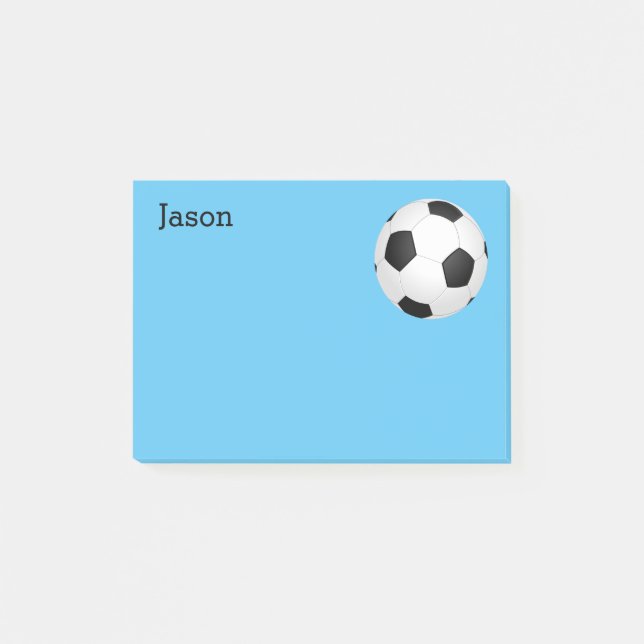 soccer  ball custom post it note to personalise (Front)