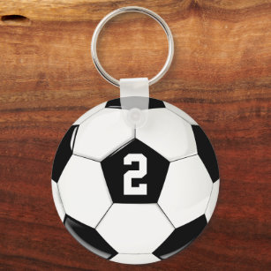 Soccer Ball Custom Soccer Player Jersey Number Key Ring