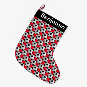 Soccer Ball Design Large Christmas Stocking