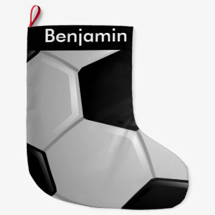 Soccer Ball Design Large Christmas Stocking
