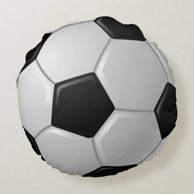 Soccer Ball Design Round Pillow (Back)