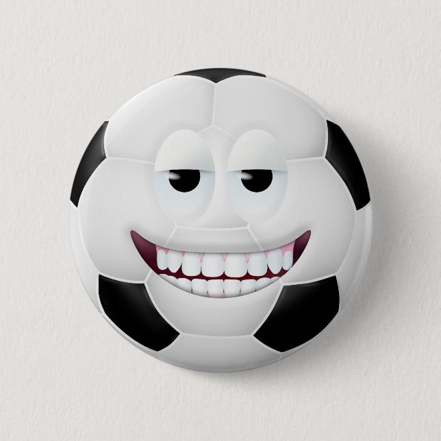Soccer Ball Face 2 6 Cm Round Badge (Front)