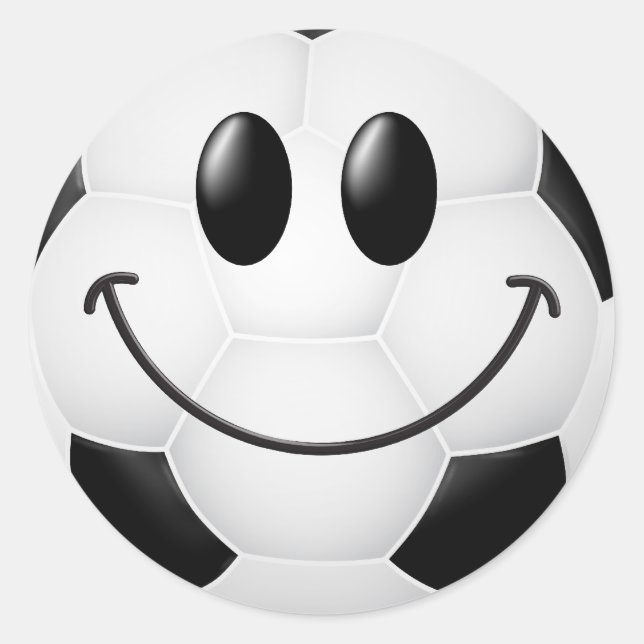 Soccer Ball Face Classic Round Sticker (Front)