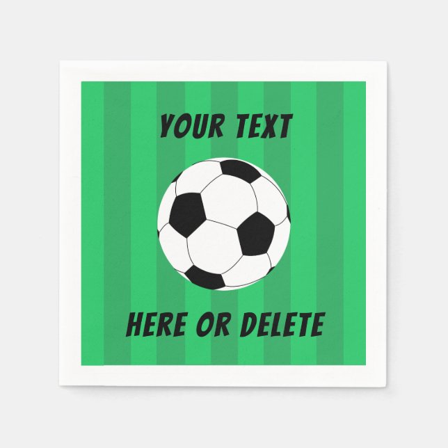 Soccer Ball Field Sports Custom Napkin (Front)