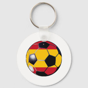 Soccer Ball Flag-Spain The MUSEUM Gifts Transp Key Ring