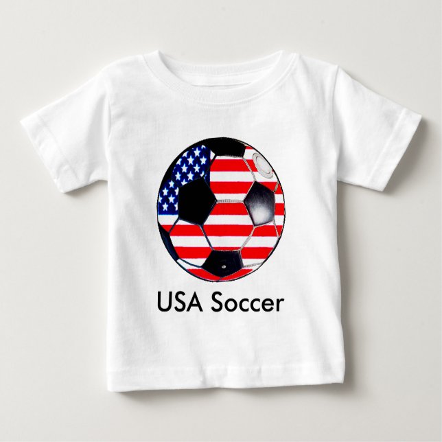 Soccer Ball Flag-USA  Soccer The MUSEUM Gifts Baby T-Shirt (Front)